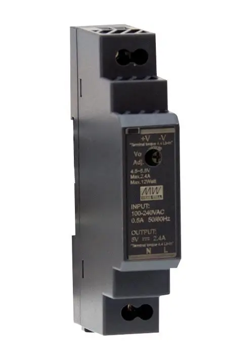 MEAN WELL - 12V, 1.25A, 15W, AC/DC DIN導軌式電源供應器