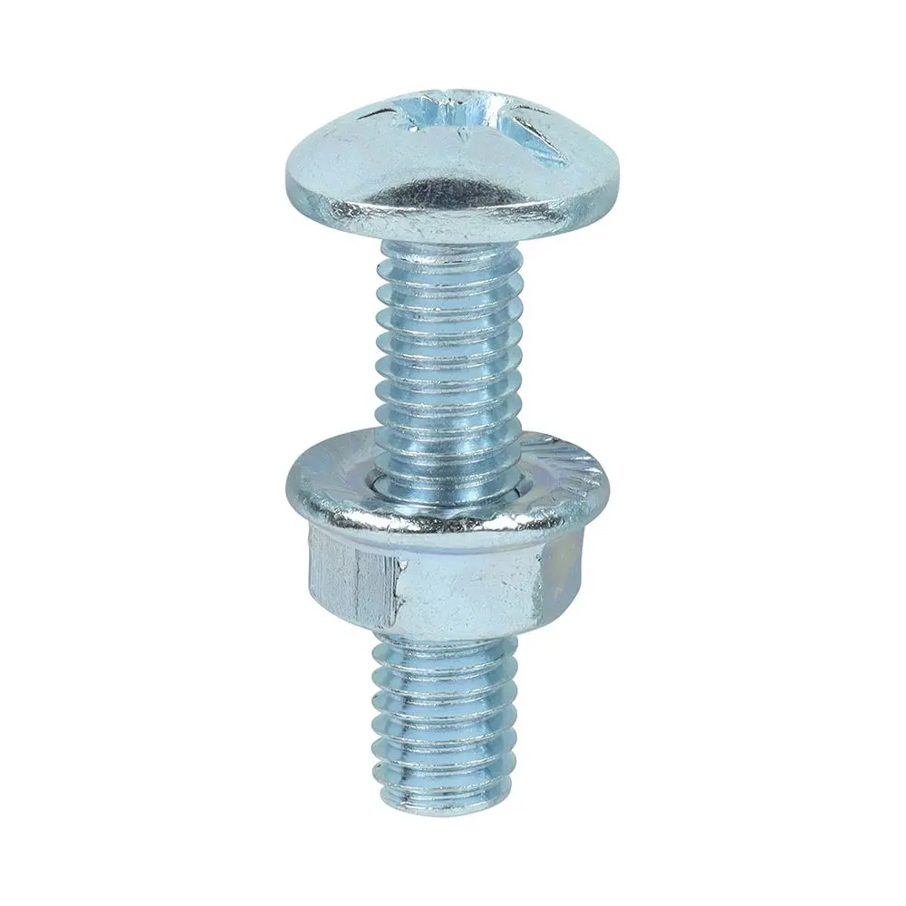 Timco M6 x 25mm Cable Tray Bolts with Flange Nuts, Zinc, 200pc