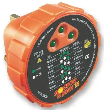 Craftsman 230V Mains Socket Tester with Audible Tone, 13A