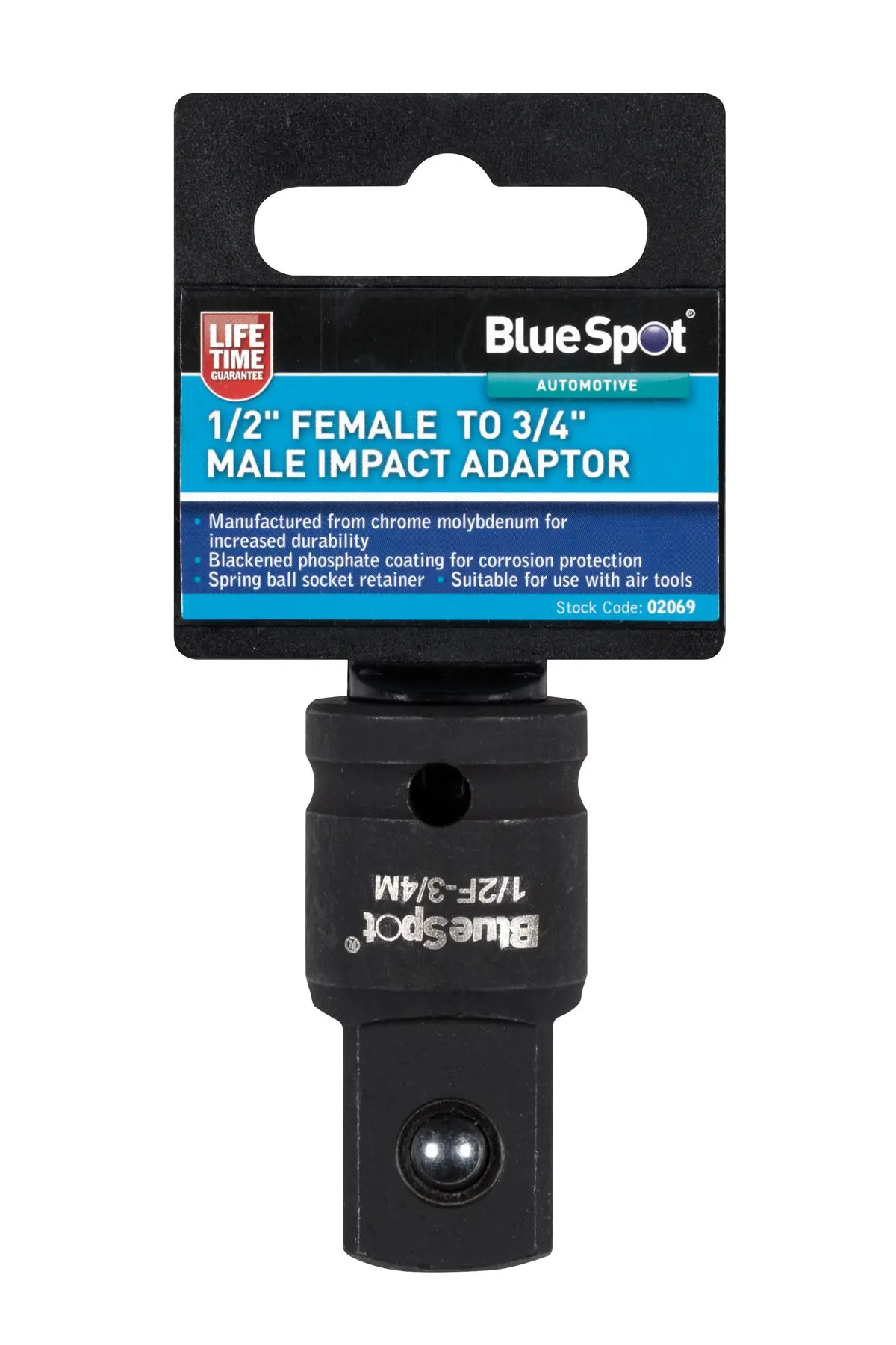 Blue Spot Tools Adattatore a Impulso 1/2″-3/4″, Cromo-Molibdeno