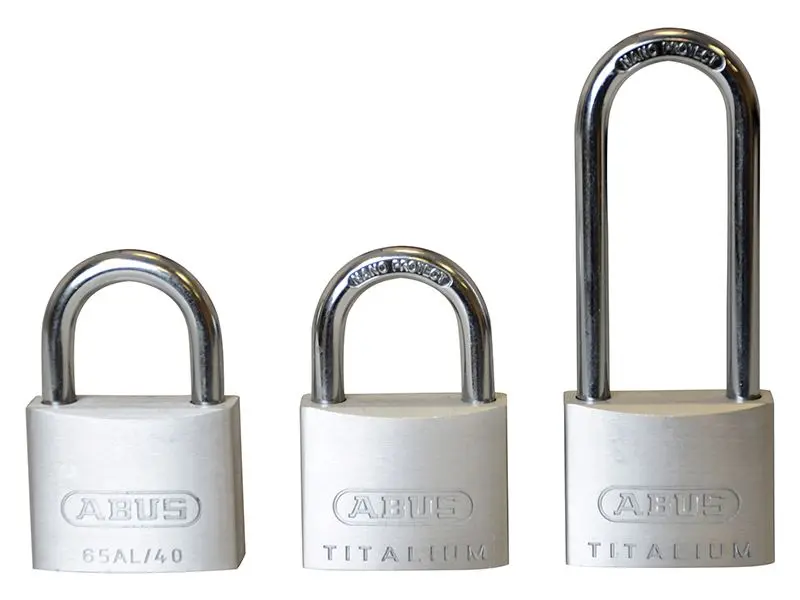 ABUS Serie 64TI/40mm Portachiavi TITALIUM Confezione Tripla (1 Gancio Lungo)