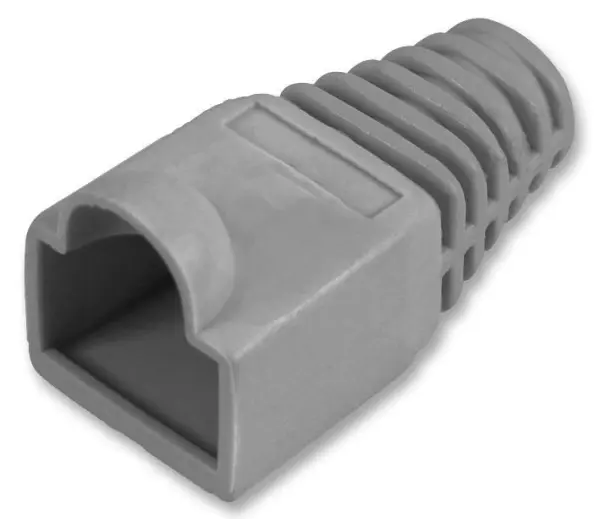PRO POWER Strain Relief Boot for RJ45 Connectors, Grey, 10 Pack