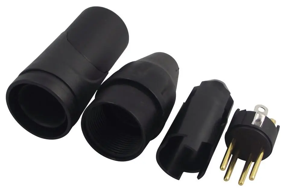 AMPHENOL AX Series 4-Way XLR Plug, Black Gold