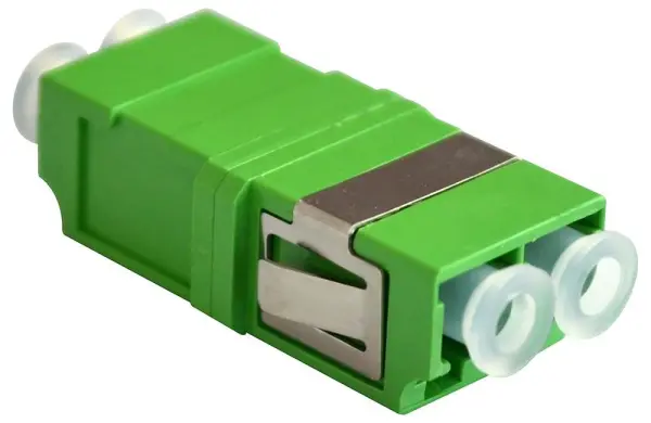 Blake UK Single Mode OS2 Duplex LC APC Coupler Adaptor, Green