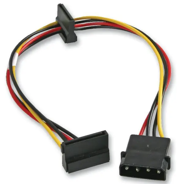 AKASA 4-Pin Molex to 2x 15-Pin SATA Power Cable, 35cm