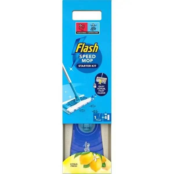 Flash SpeedMop Starter Kit with 6 Wet Refills, 674 g