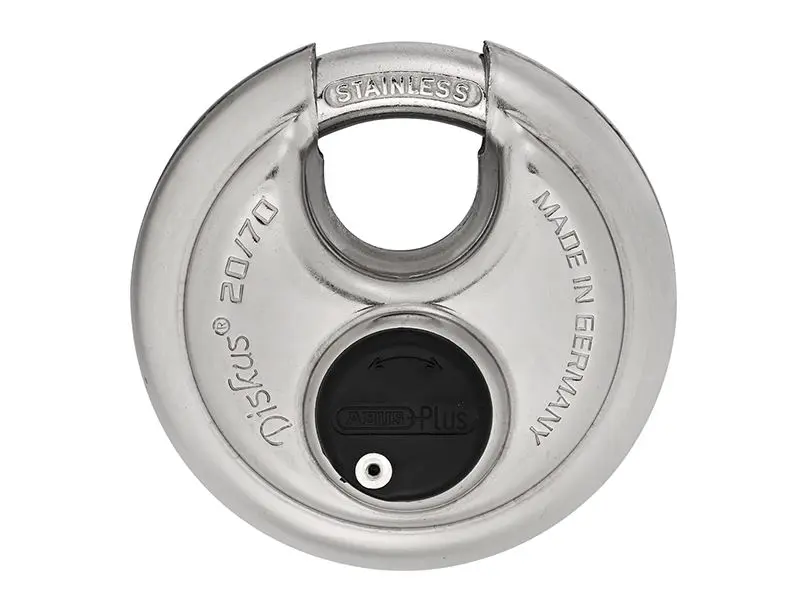 ABUS 20/70mm Diskus Plus Padlock, Stainless Steel, Keyed Alike