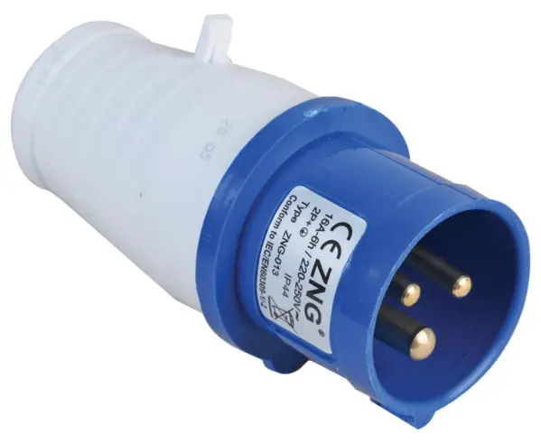 PRO ELEC 16A Cable Mount CEE Plug, 2P+E, Blue, IP44