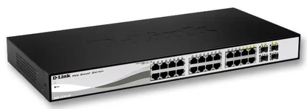 D-LINK 24-Port Gigabit Managed Switch mit 4 SFP Ports - Lüfterlos