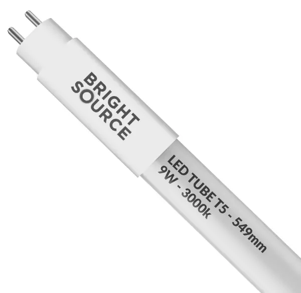 Bright Source 9W LED T5 Tube 549mm 3000K 1225lm IP20