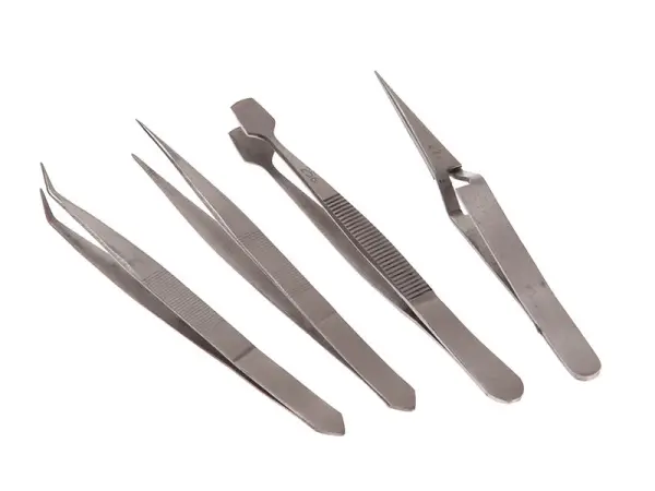 Faithfull 4-Piece Stainless Steel Tweezer Set