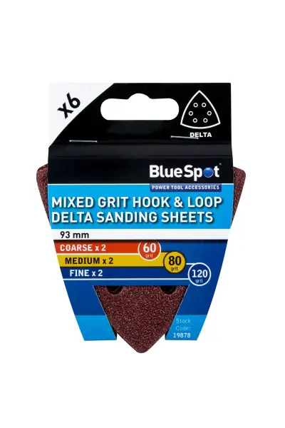 Blue Spot Tools Σειρά 6 Φύλων Λείανσης 93mm Μεικτής Κοκκομετρίας