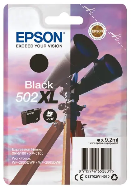 EPSON 502XL High Capacity Black Ink Cartridge T02W1