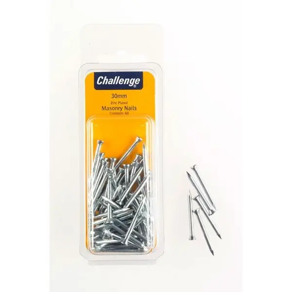 Challenge Zinc Plated Masonry Nails 30mm (Pack of 50)