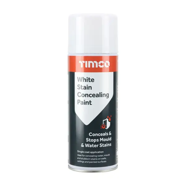 Timco White Stain Concealing Paint, 400ml, Matt Finish