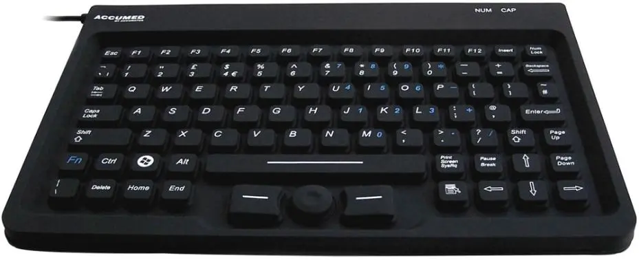 ACCURATUS AccuMed Clavier médical mini antibactérien IP67, Noir