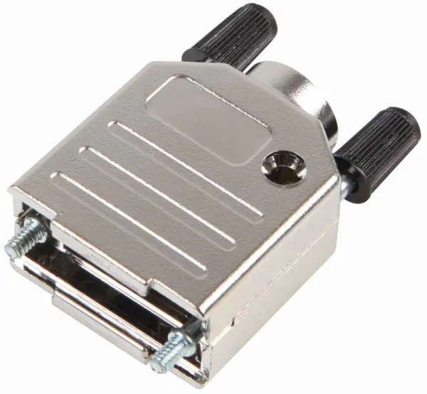 OSSI 9 Way D Sub Hood, Metallised Plastic, Top Entry