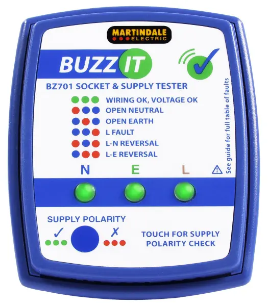 MARTINDALE ELECTRIC Socket Tester & Supply Polarity Checker