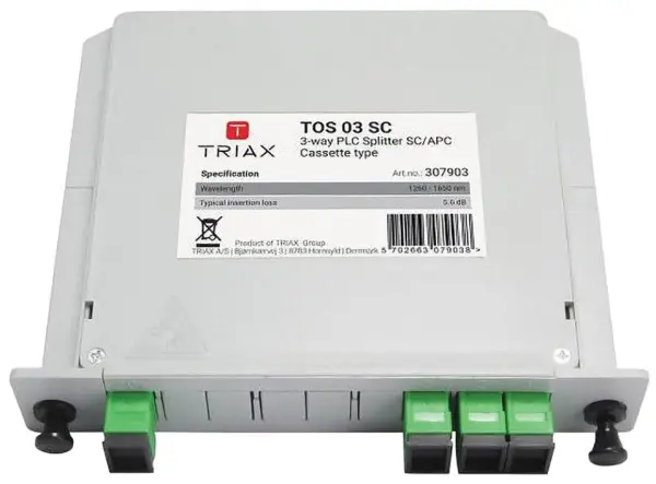 TRIAX PLC Splitter, 3-Weg, SC/APC connectoren