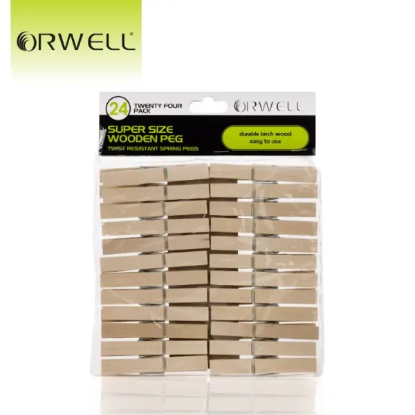 Orwell Super Size Wooden Pegs 24 Pack