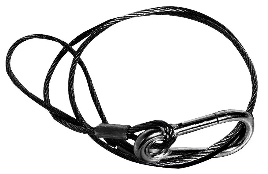 CHAUVET - Kabel Keselamatan Hitam, 3mm x 787mm, Kapasiti 25kg