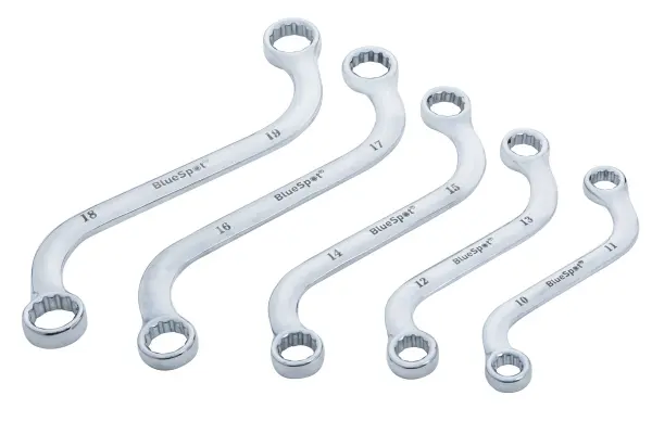 Blue Spot Tools 5-Piece Chrome Vanadium S-Type Spanner Set (10-19mm)