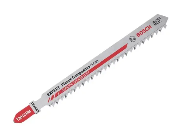Bosch EXPERT T301CHM Jigsaw Blade, Plastic & Composites, 117mm, Pack of 3