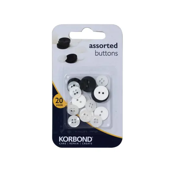 Korbond Assorted Buttons 20 Pack