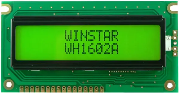 WINSTAR 16x2 Character LCD Display Module, Yellow/Green, STN