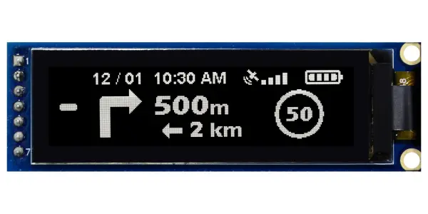MIDAS DISPLAYS OLED Graphic Display Module, SPI - 256 x 64 3.3V