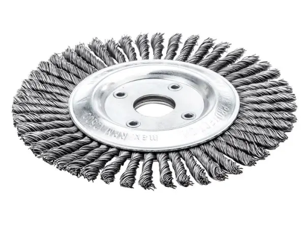 Escovão Lessmann para Tubagens em Aço, 125mm, 22.2mm de Furo, 40 Nós