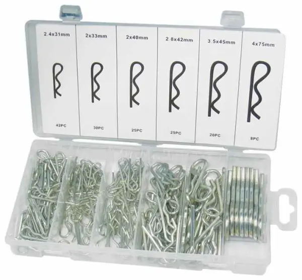 Duratool R Clips Assortment Pack Metric, Steel, 150 Piece