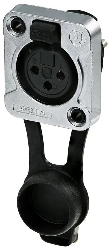 REAN 5극 XLR 소켓, D 사이즈, IP65, 블랙, 금도금