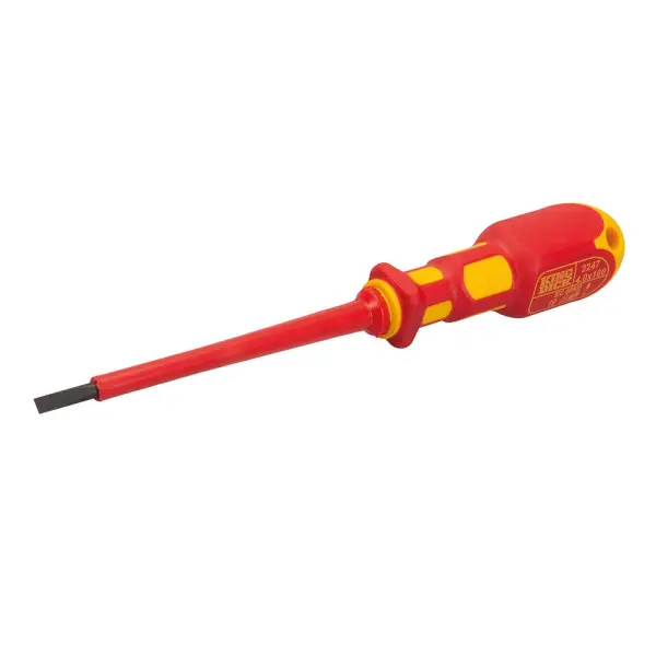 King Dick VDE Slotted Screwdriver, 4mm x 100mm