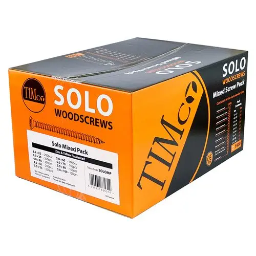 Timco Solo Chipboard & Woodscrews Mixed Pack - PZ Double Countersunk (1400pcs)