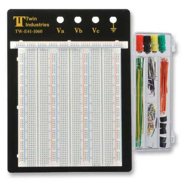 Twin Industries 2390 Tie-Point Solderless Breadboard Kit with Jumper Wires