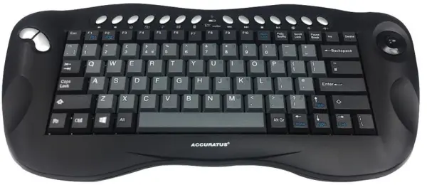 ACCURATUS Ασύρματο Πληκτρολόγιο με Οπτικό Trackball, Μαύρο