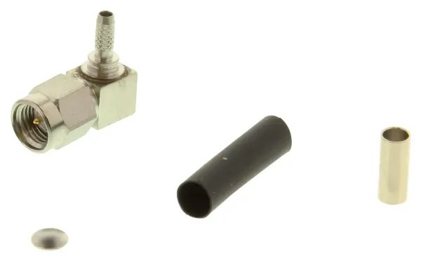 Molex/Brad SMA Right-Angle Plug, Crimp, for RG-174/188/316, Brass