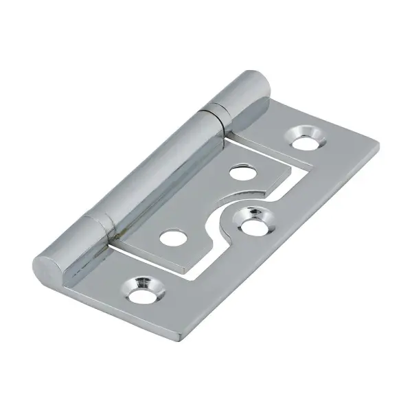Timco Plain Bearing Flush Hinges, Solid Brass, Polished Chrome (60x41mm, 2pk)