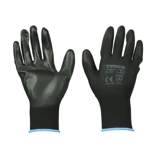 Timco - Gants de Travail avec Revêtement PU, Prise Durable, Taille XL