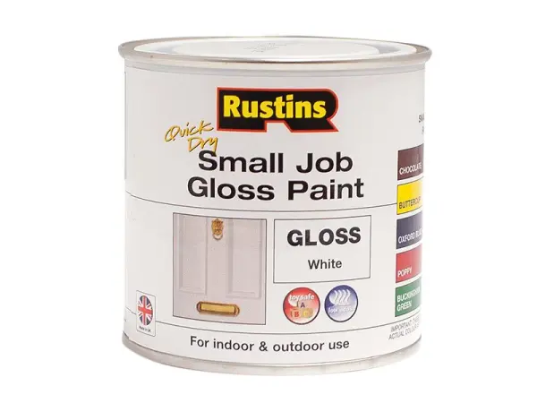 Rustins - Peint Ghearr-thiomsú Gloss, Bán, 250ml