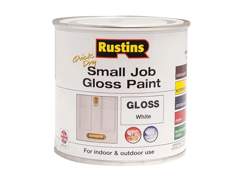 Rustins - Peint Ghearr-thiomsú Gloss, Bán, 250ml