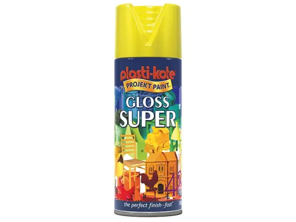 PlastiKote Spray Pintura Brilho Super, Amarelo, 400ml