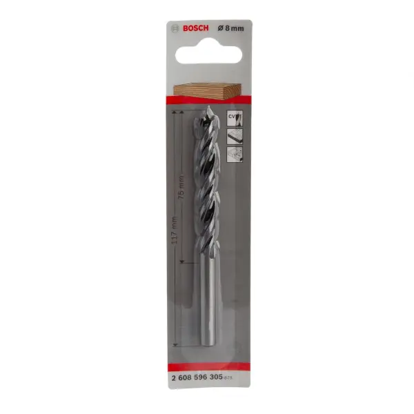 Bosch 2608596305 Brad Point Wood Drill Bit, 8 x 117mm