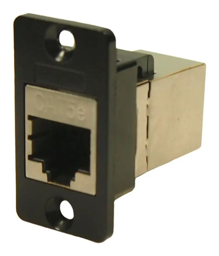 CLIFF Cat5e RJ45 Socket to Socket Slim Connector, Black Metal