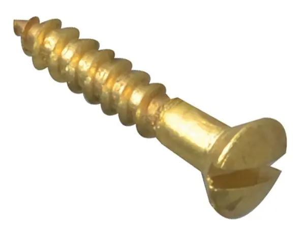 ForgeFix 木工用スリット付き真鍮製丸頭木ネジ 5/8×4 40本入り