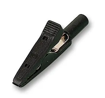 HIRSCHMANN 8A Krokodýlkové svorky 2mm, černé, balení 5 ks