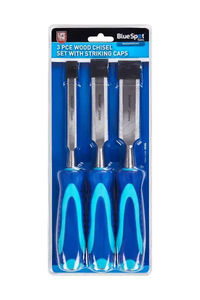 Blue Spot Tools 3件套带打击帽木工凿套装