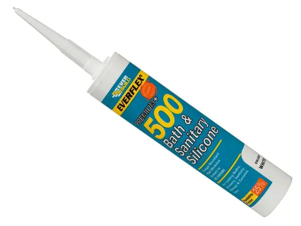 Everbuild Sika 500 Bad- & Sanitär-Silikon Dichtmasse Elfenbein 290ml