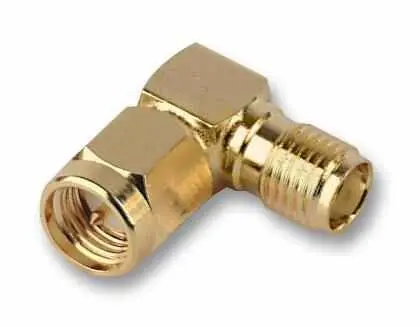 MULTICOMP PRO 90° SMA Plug to SMA Socket Adaptor, 50 Ohm, Gold Plated